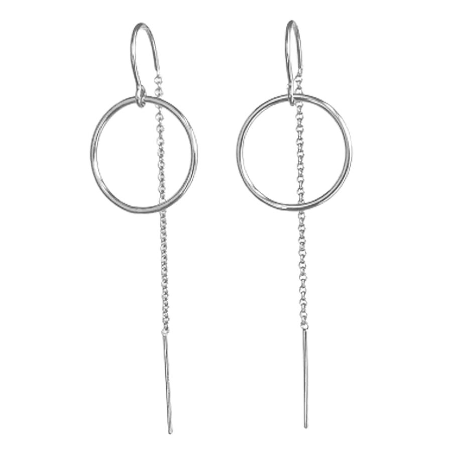 Sterling Silver Threader Earrings for Women - Edgy Earrings - Circle Earrings - 14k Gold Filled T... | Amazon (US)