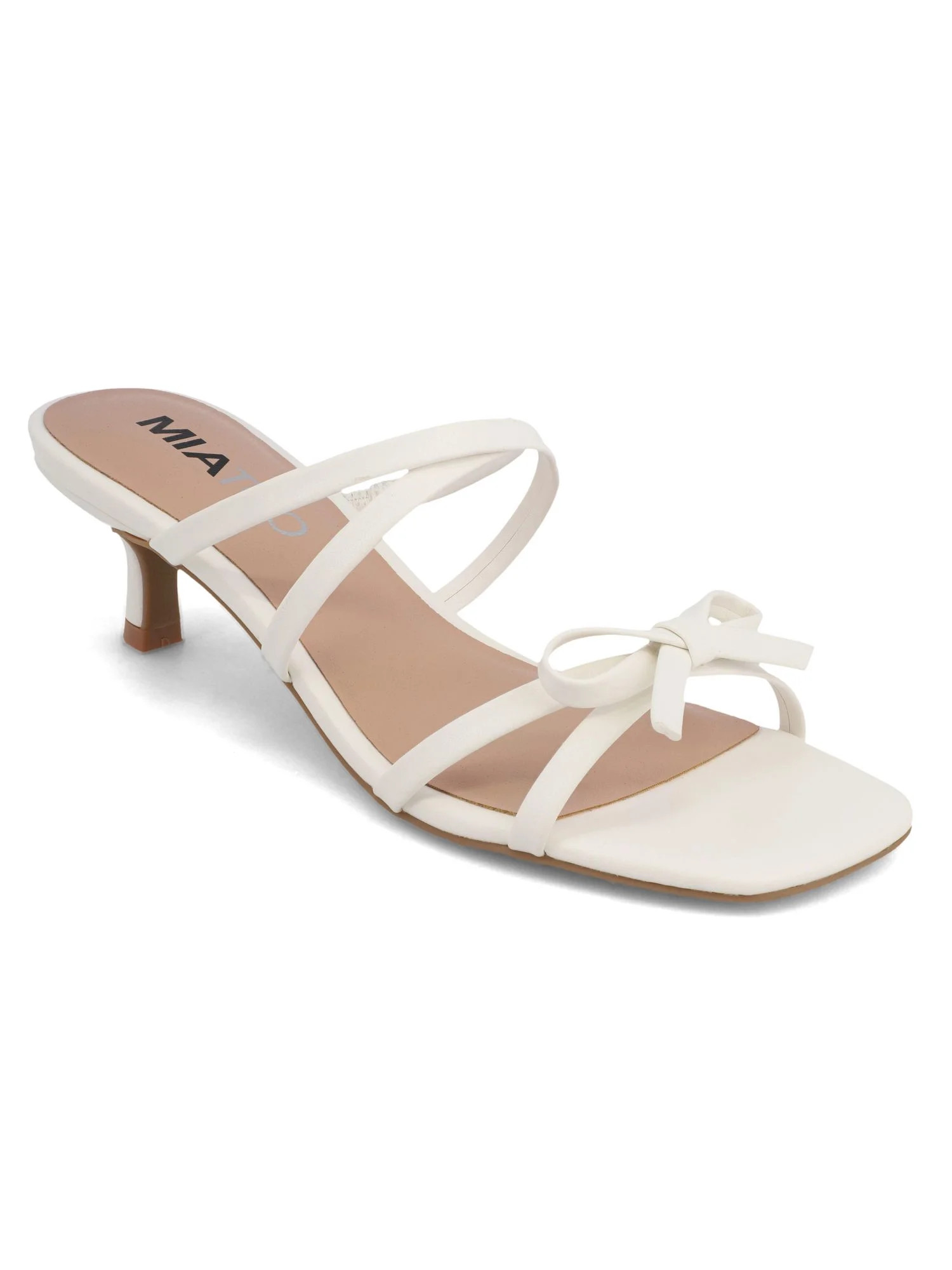 Mia Too Women's Strappy Kitten Heel Sandal | Walmart (US)