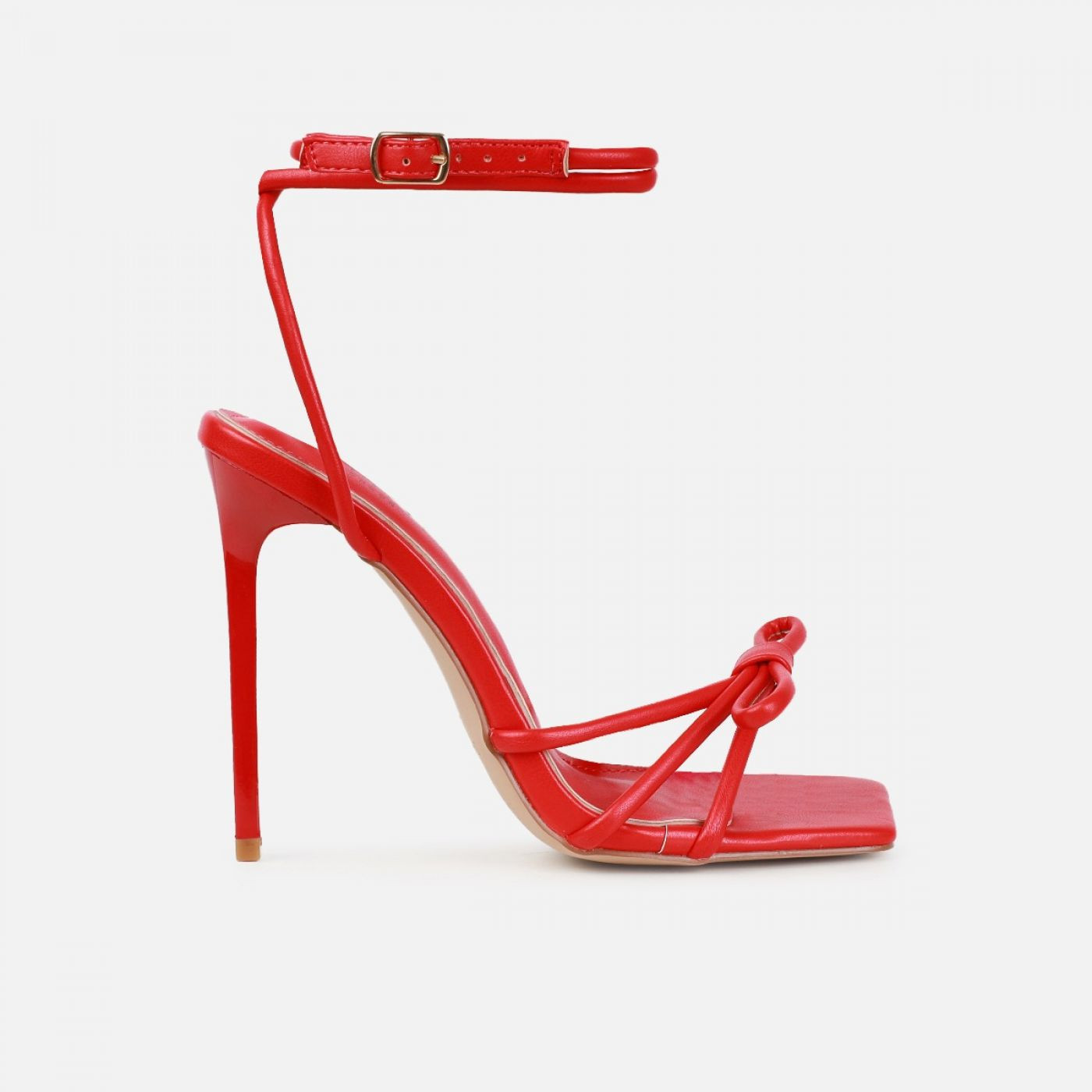 Sita Red Square Toe Bow Stiletto Heels | Simmi Shoes