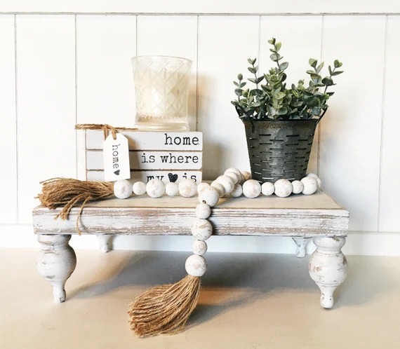 Farmhouse wood pedestal riser stand | Etsy (US)
