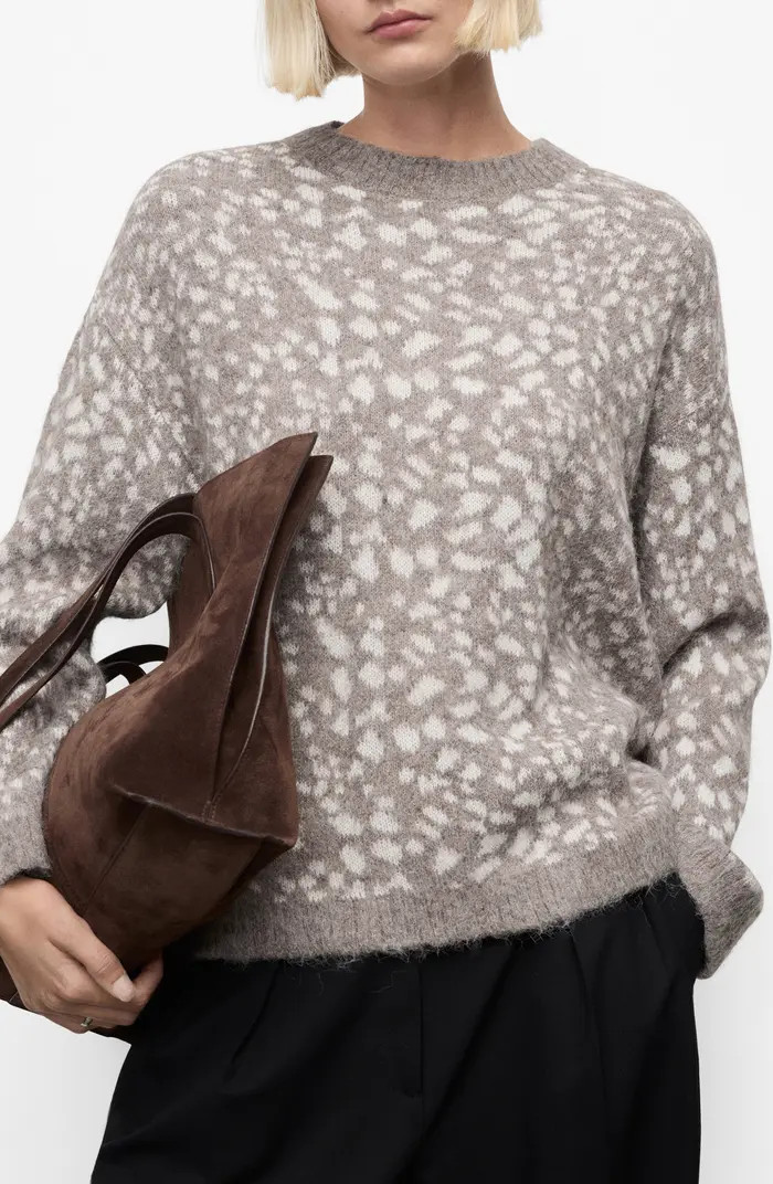 Animal Print Crewneck Sweater | Nordstrom