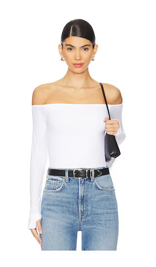 Lanny Off Shoulder Long Sleeve Top in White | Revolve Clothing (Global)