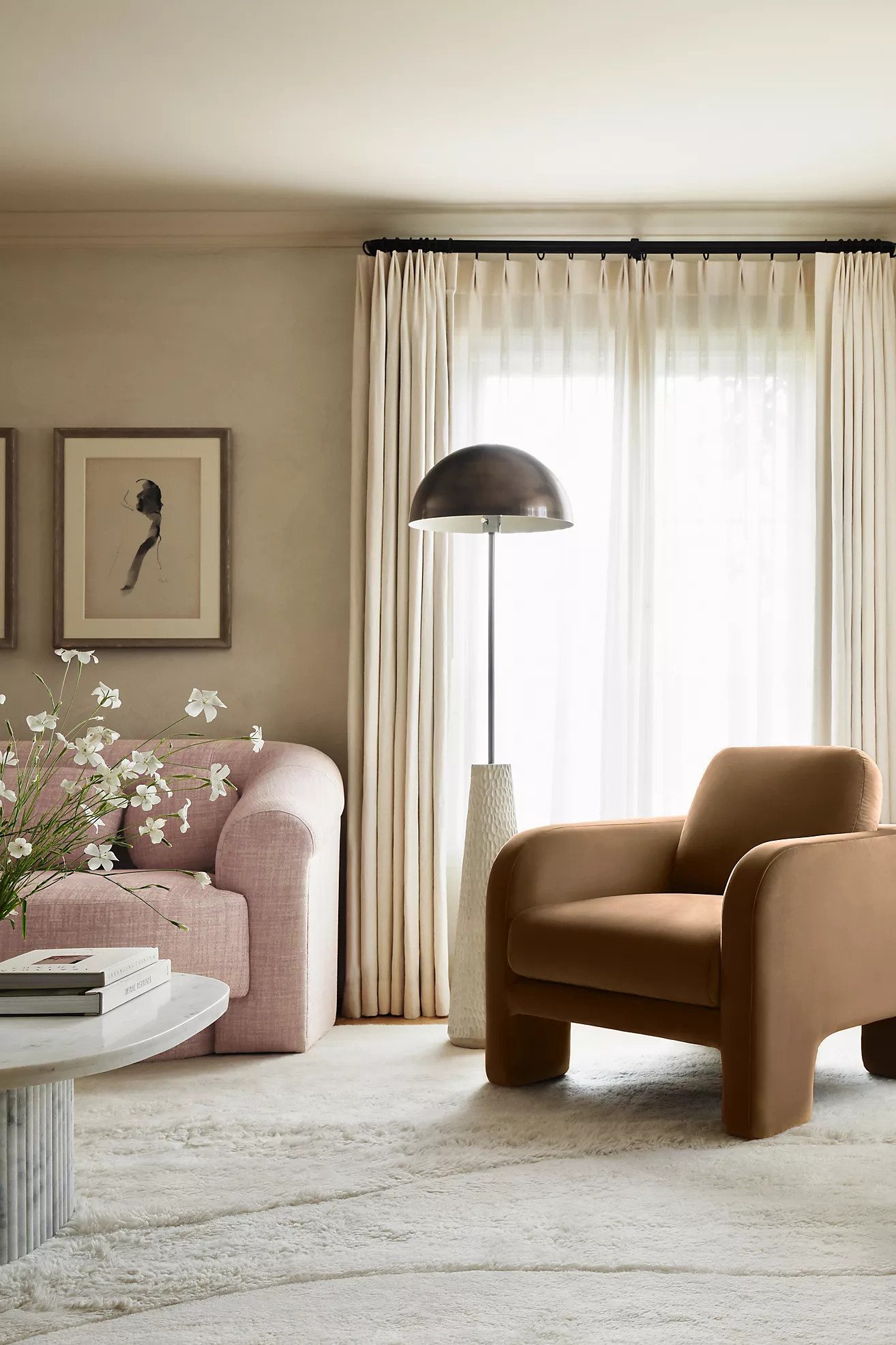 Velvet Lawson Chair | Anthropologie (US)