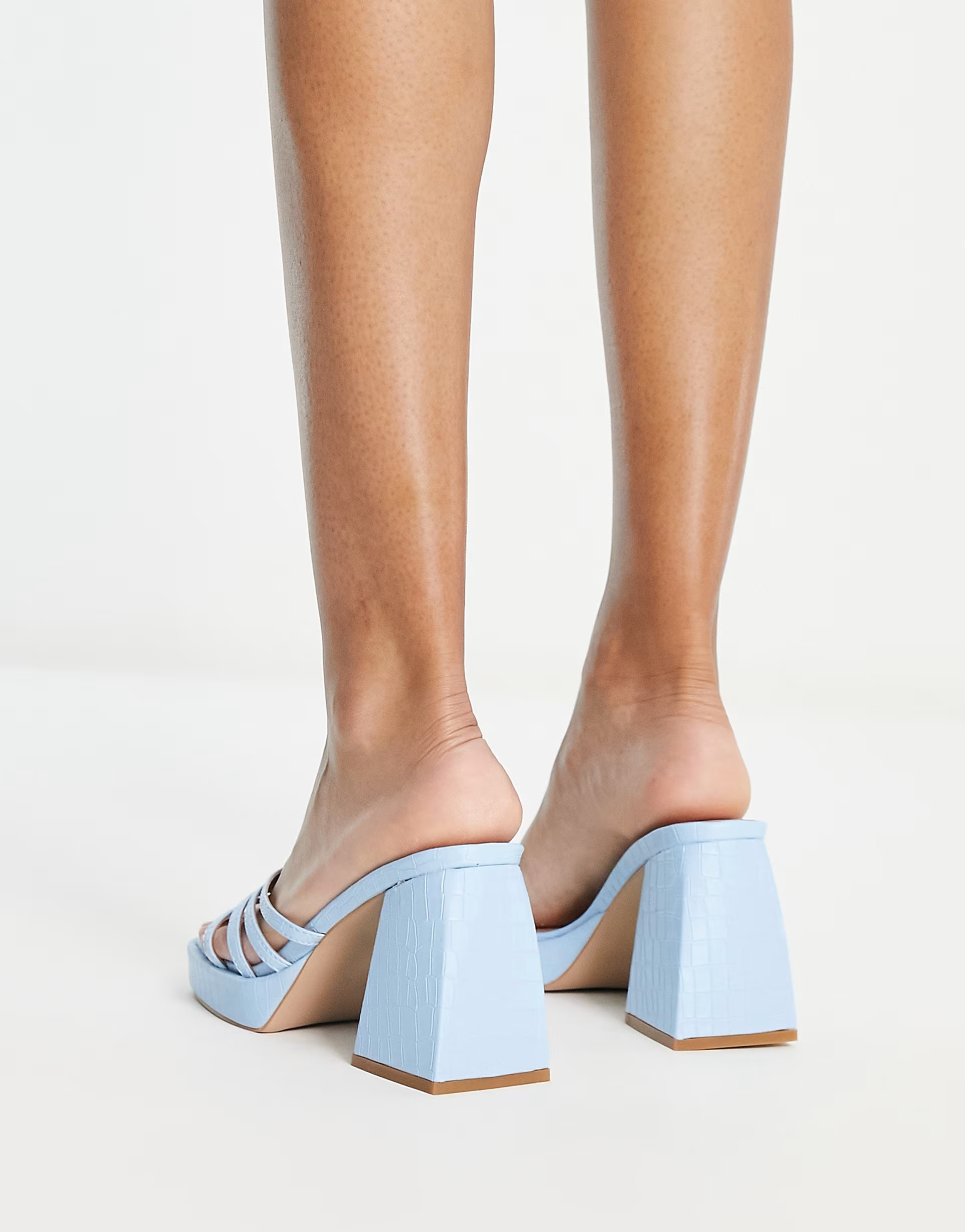 Simmi London Wide Fit Kellie platform mule sandals in blue exclusive to ASOS | ASOS (Global)