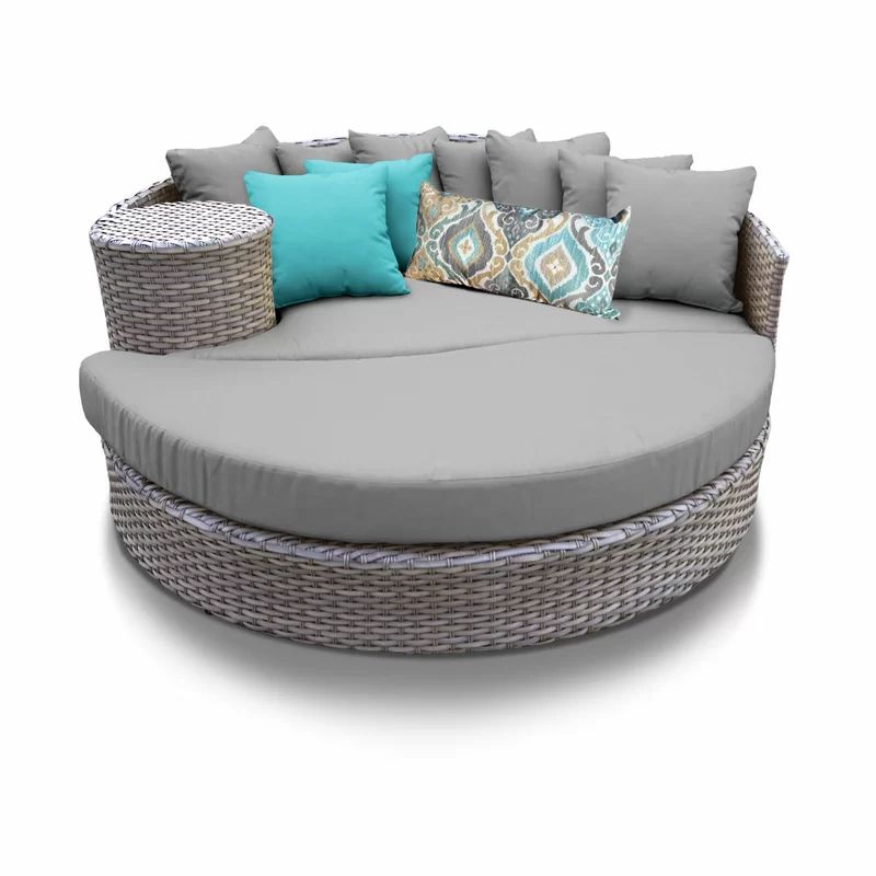 Rockport 70'' Wide Outdoor Wicker Patio Daybed with Cushions | Wayfair North America