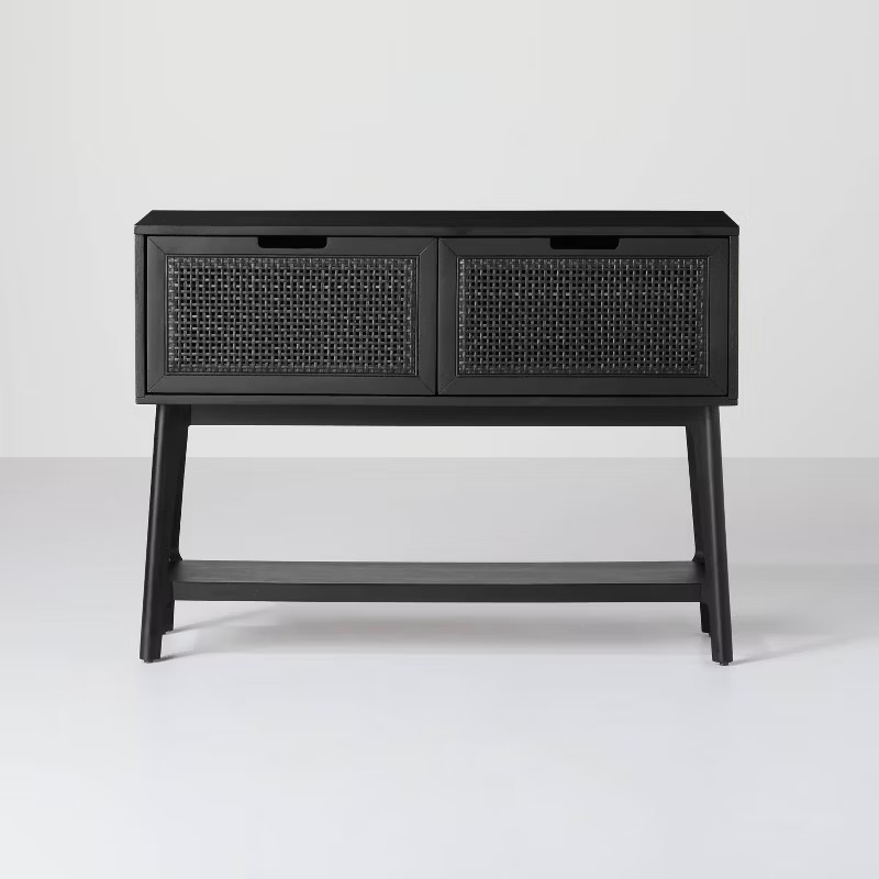 Wood & Cane Console Table with Pull-Down Drawers - Hearth & Hand™ with Magnolia | Target