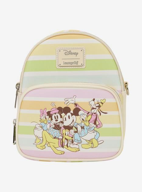 Loungefly Disney Mickey & Friends Rainbow Stripe Convertible Mini Backpack | BoxLunch | BoxLunch