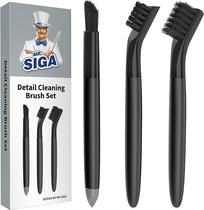 MR.SIGA Grout Cleaner Brush Set, Detail Cleaning Brush Set for Tiles, Sinks, Drains, Grout Brush ... | Amazon (US)