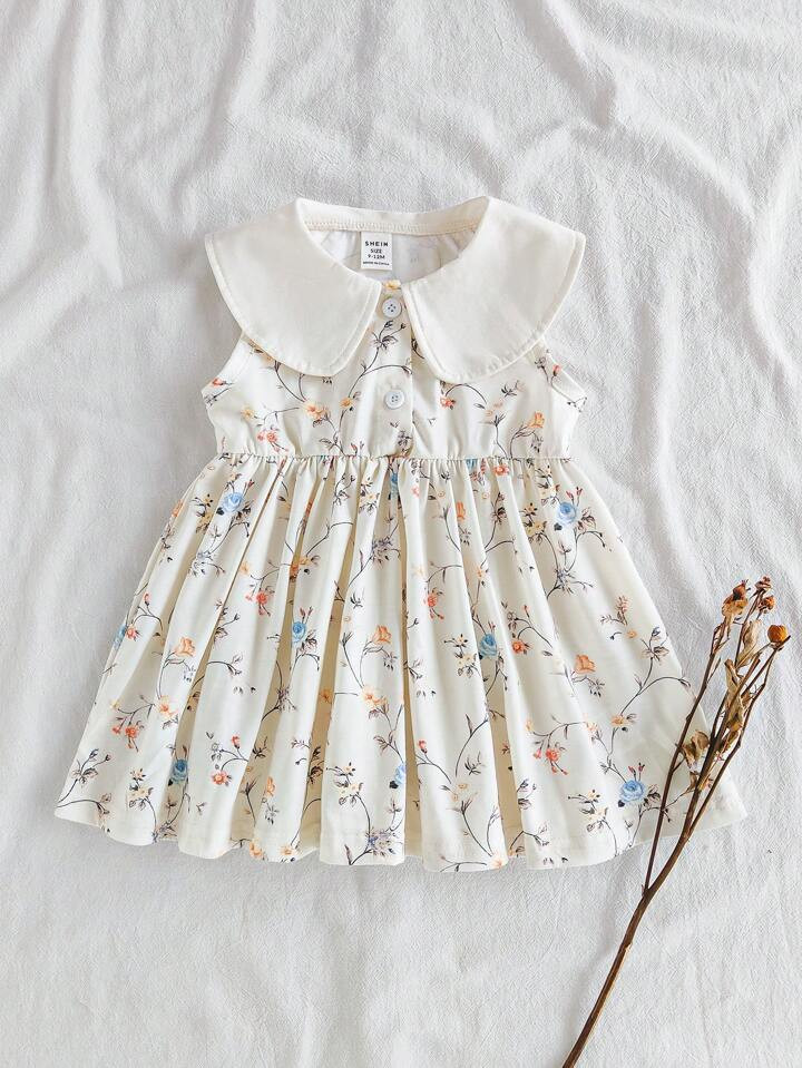 Vintaside Kids Baby Girl Casual Floral Sleeveless Dress | SHEIN