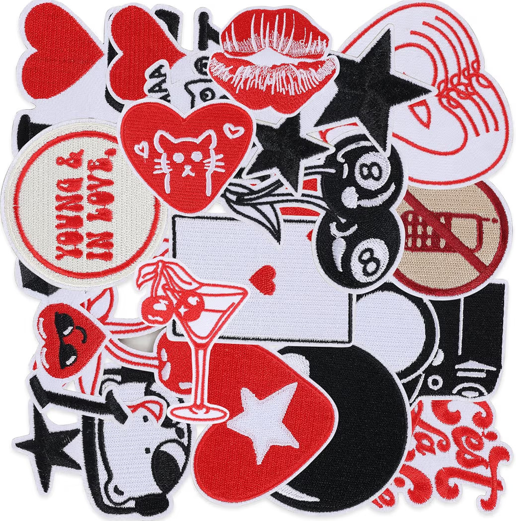 20PCS Downtown Girl Iron on Patches, Y2K Aesthetic Embroidered Patches for Girls, Trendy Aestheti... | Amazon (US)