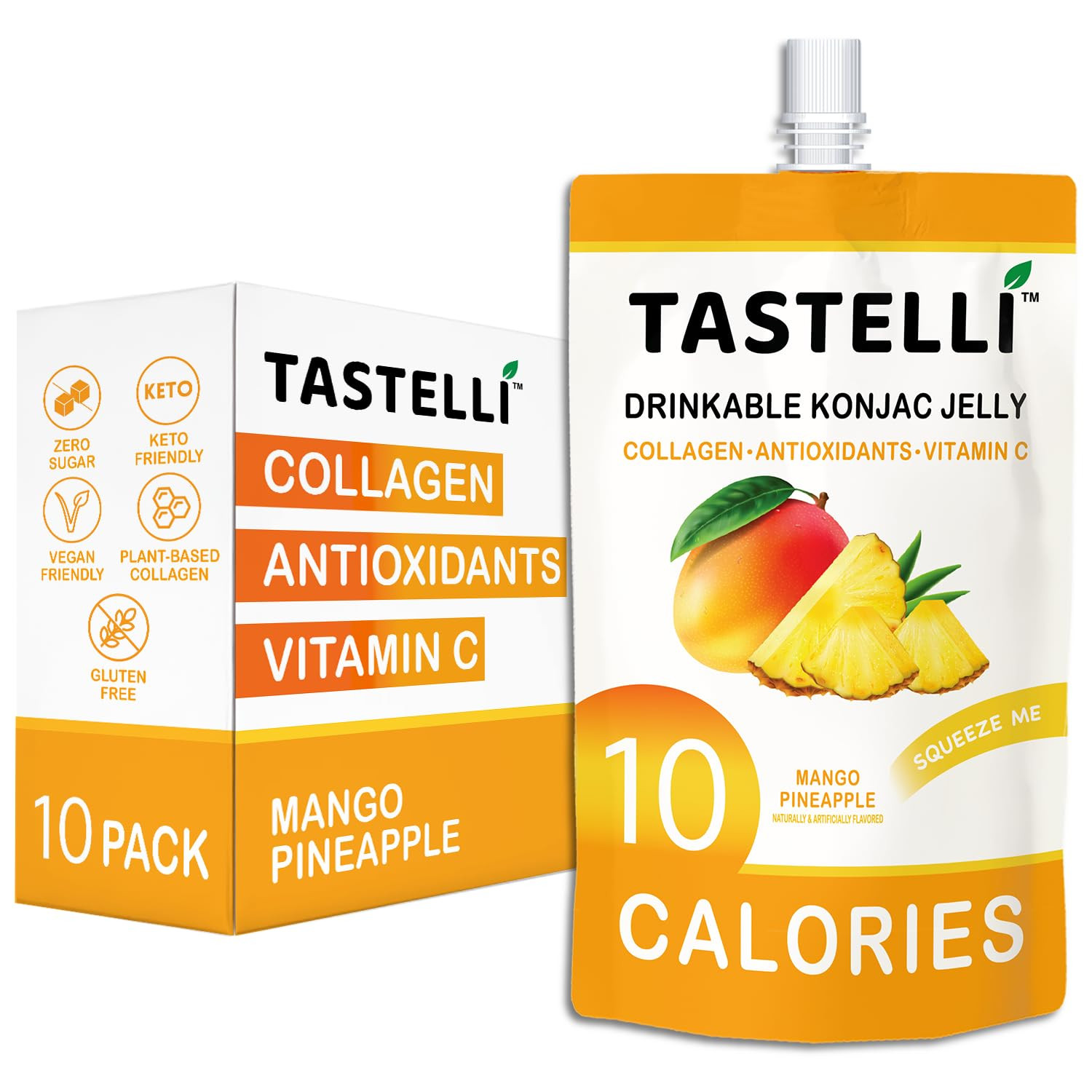 Tastelli Konjac Jelly Infused with Collagen & Vitamin C | Gluten Free, Sugar Free, Low Calorie | ... | Amazon (US)