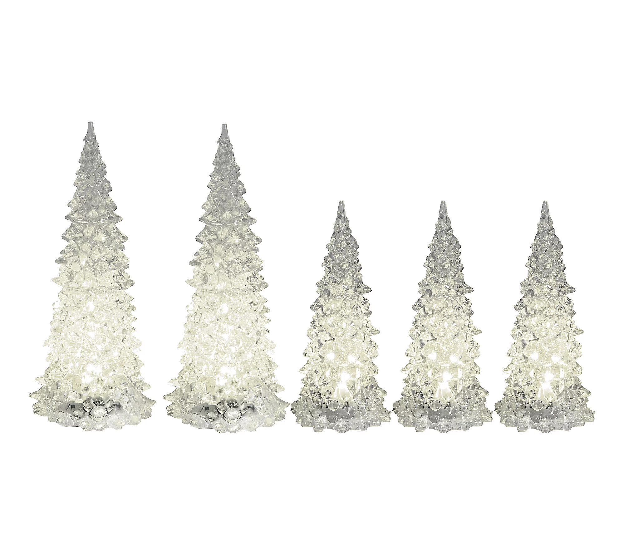 LumaBase Battery Operated Set of 5 Crystal Tree s | QVC