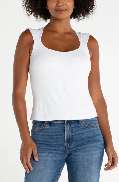 SLEEVELESS BUILT-IN BRA KNIT TOP | Liverpool Jeans