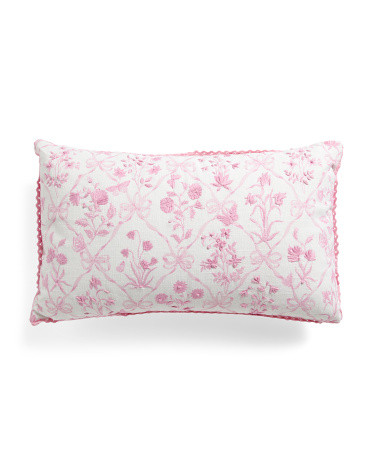 14x24 Embroidered Easter Botanical Bow Pillow | Throw Pillows | Marshalls | Marshalls
