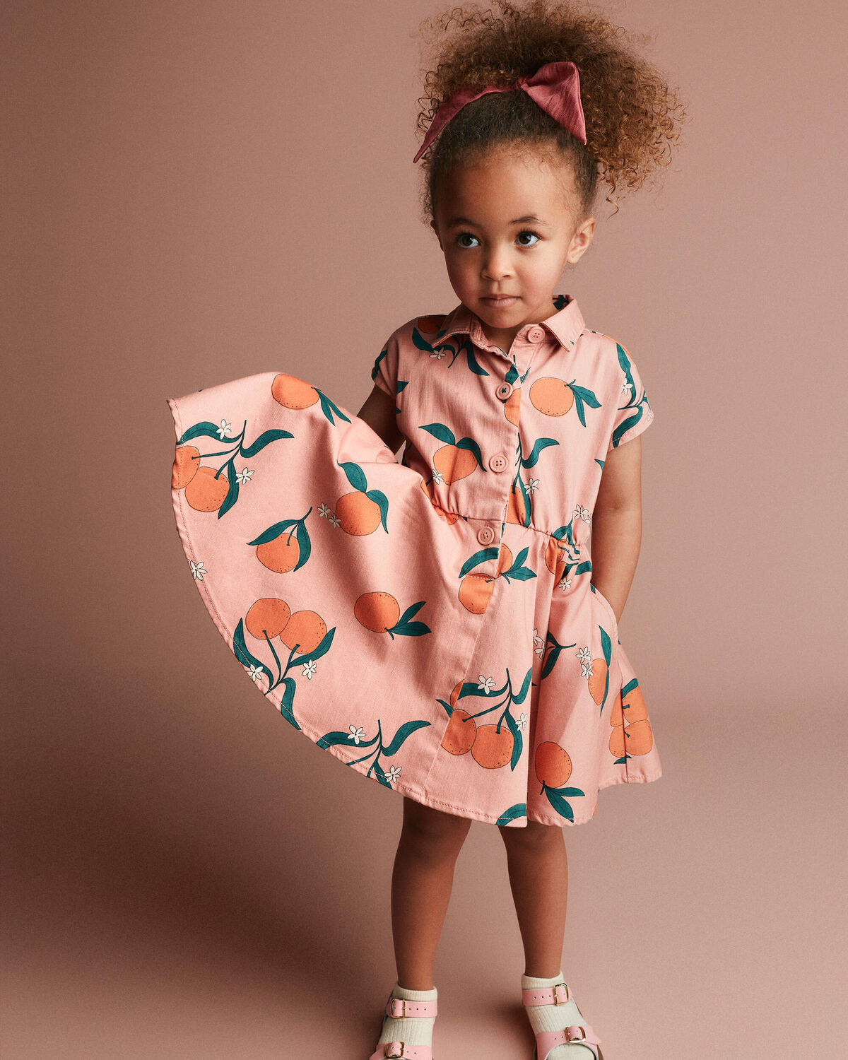 Toddler Girl Avenue Twirl™ Dress in Clementine Grove Print - Light Pink | Carter's Inc
