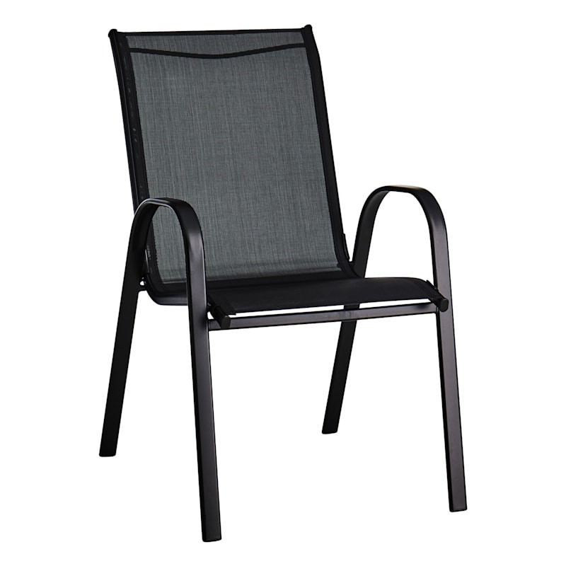 Stackable Black Sling Patio Chair | At Home