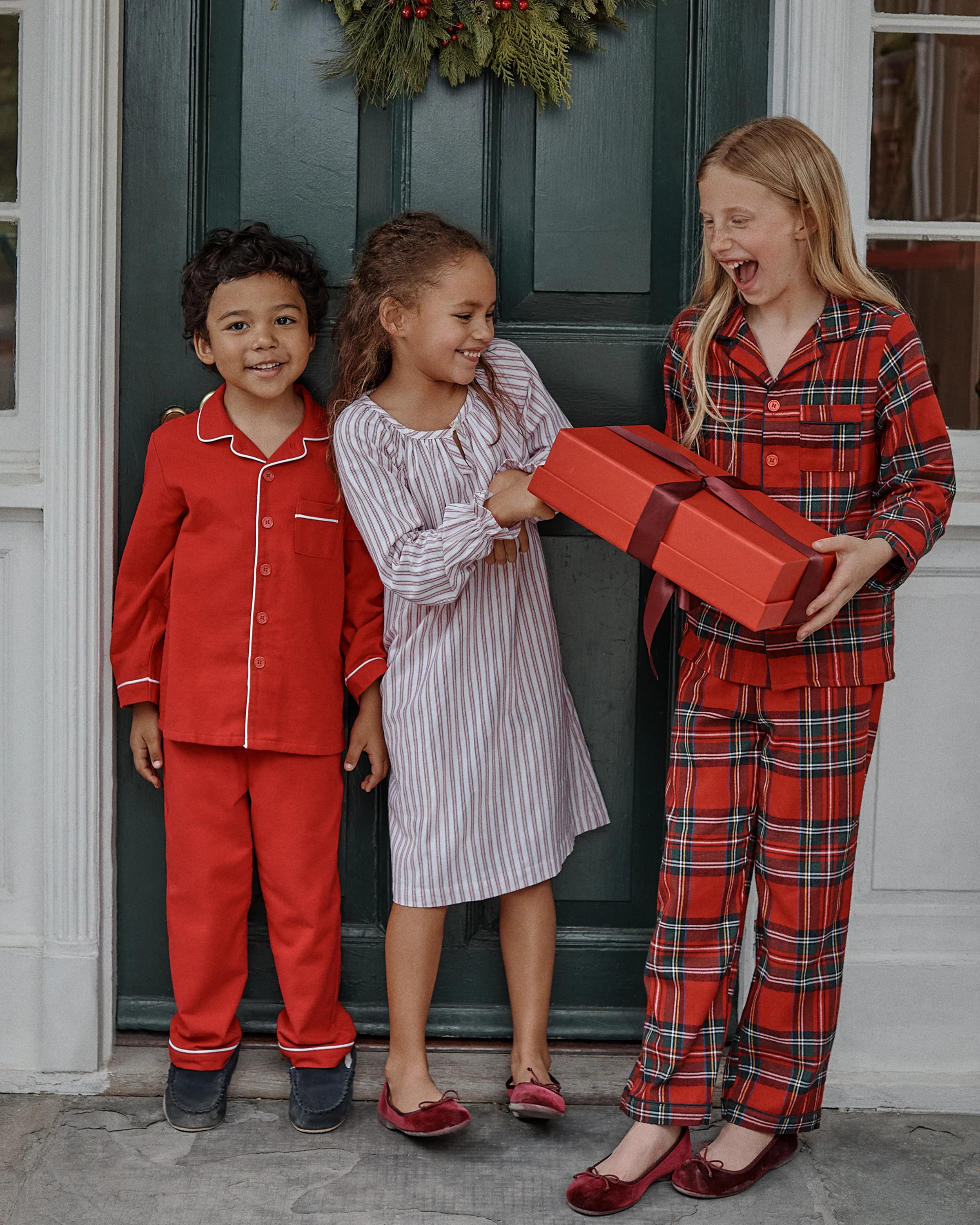 Kid's Brushed Twill Pajama Set in Imperial Tartan | Petite Plume
