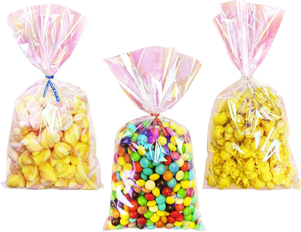 Yotelab Cellophane Treat Bags, 6x12 Inches Iridescent Holographic Cellophane Goodie Bags, Party F... | Amazon (US)