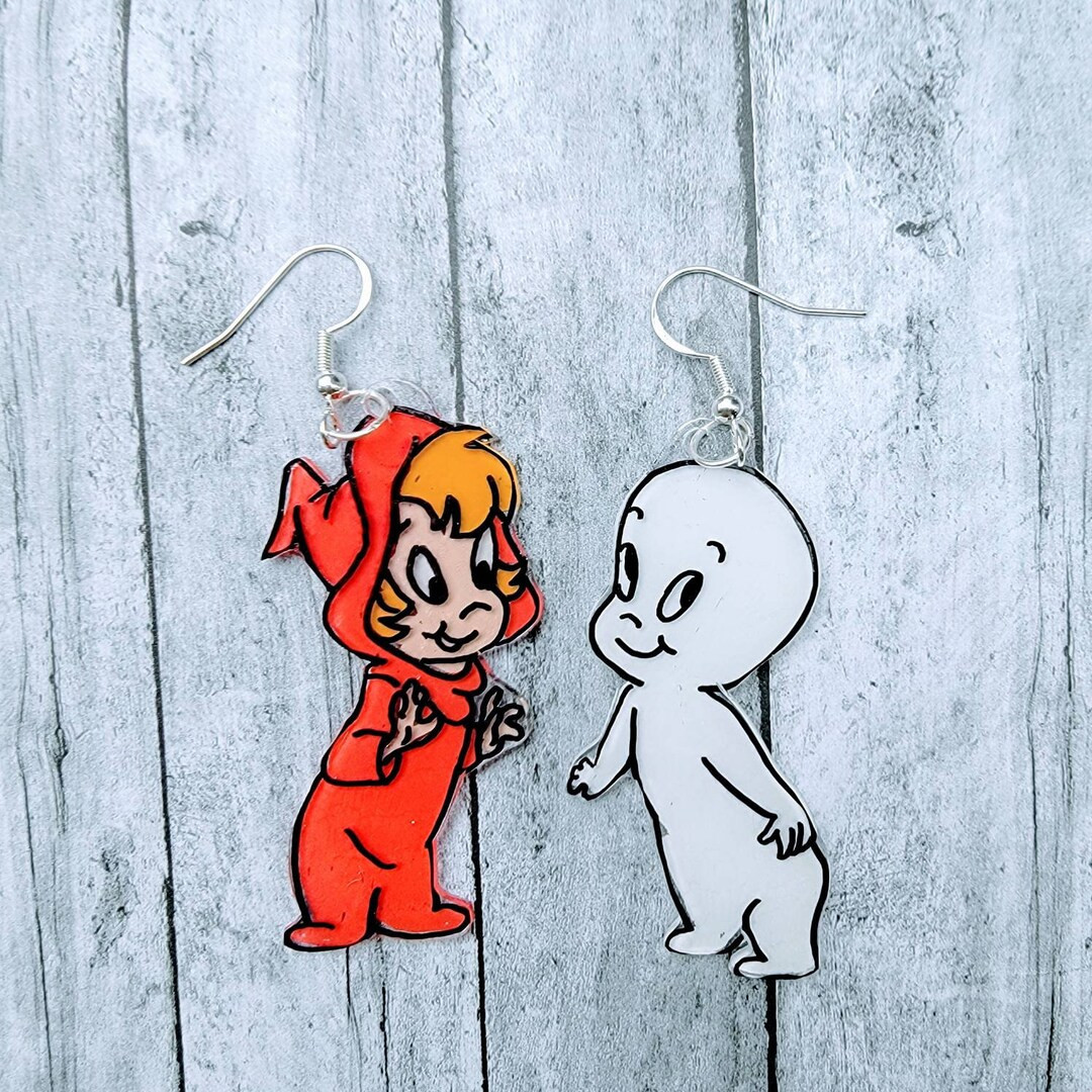 Casper and Wendy Earrings. Casper the Friendly Ghost Earrings. Wendy the Witch. - Etsy | Etsy (US)