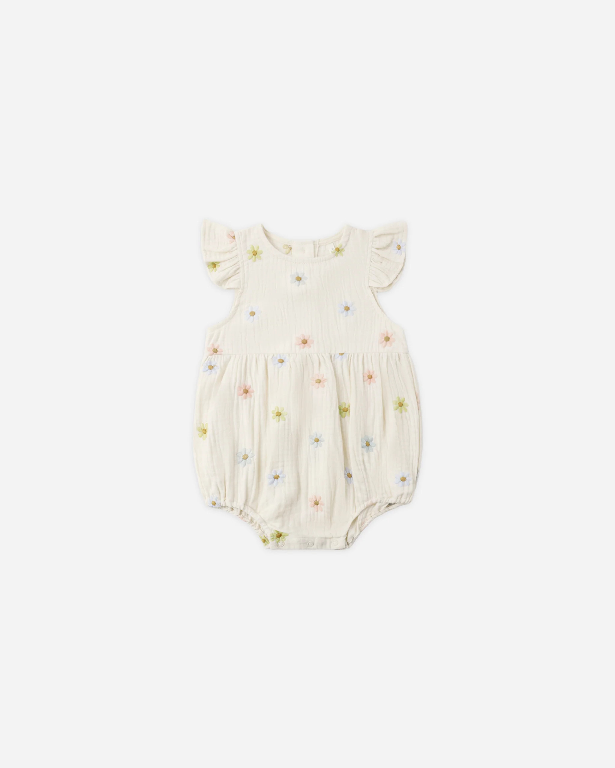 Amelia Romper Embroidered Daisies | Rylee + Cru