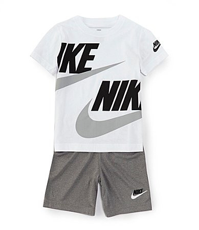 Nike Little Boys Split Futura Short Sleeve Jersey T-Shirt Tricot Shorts Set - 4 | Dillard's