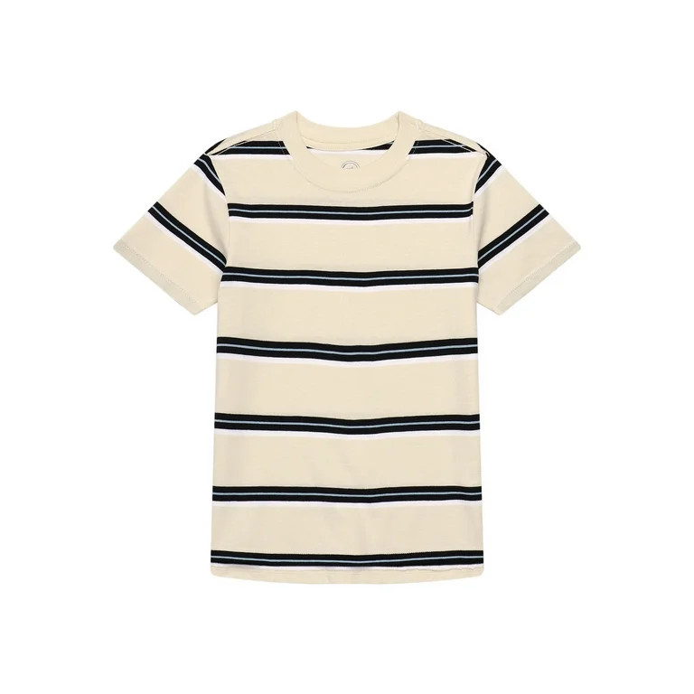 Wonder Nation Boys Stripe Tee with Short Sleeves, Sizes 4-18 & Husky | Walmart (US)