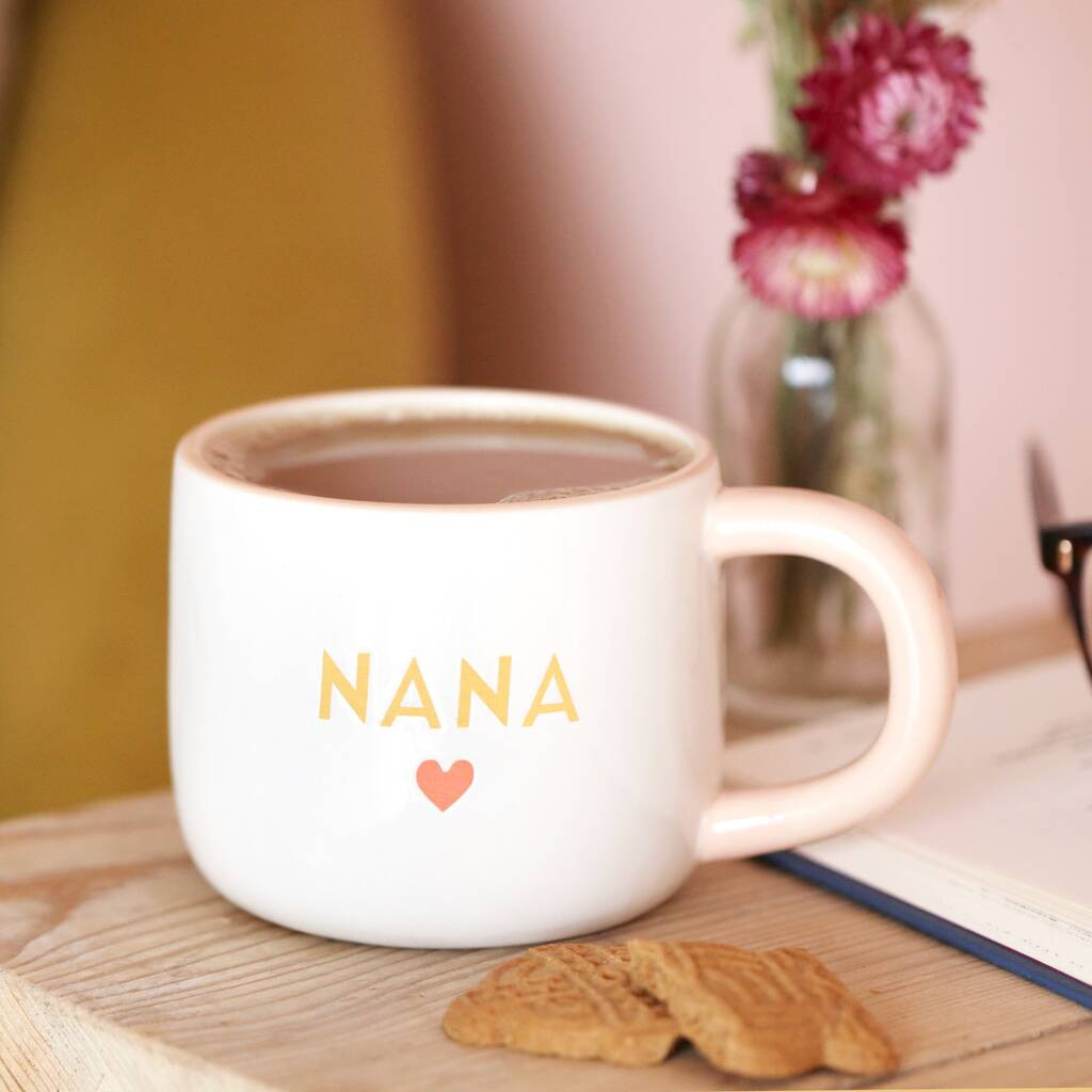 Ceramic Orange Heart Nana Mug | Not On The High Street