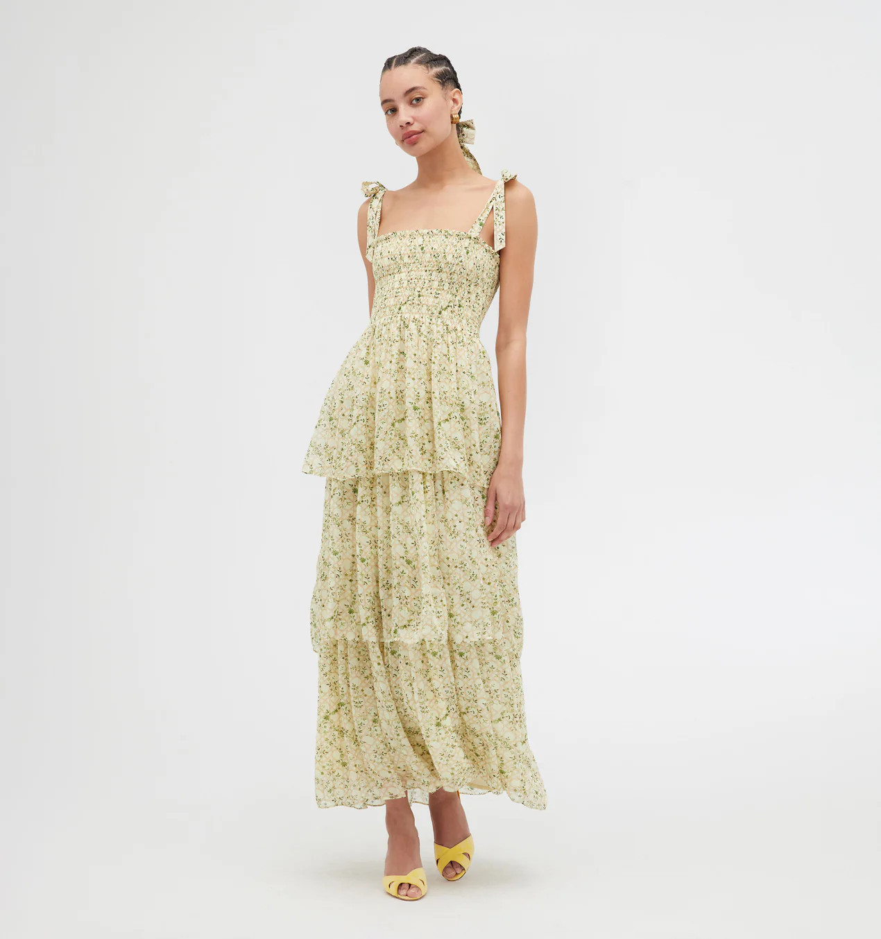 The Elise Nap Dress - Yellow Basketweave Vine | Hill House Home US