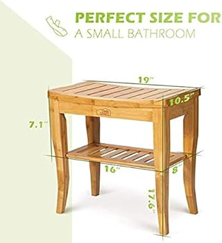 OasisCraft Bamboo Shower Bench and Chair with Free Soap Dish, 19" Waterproof Bamboo Shower Seat B... | Amazon (US)