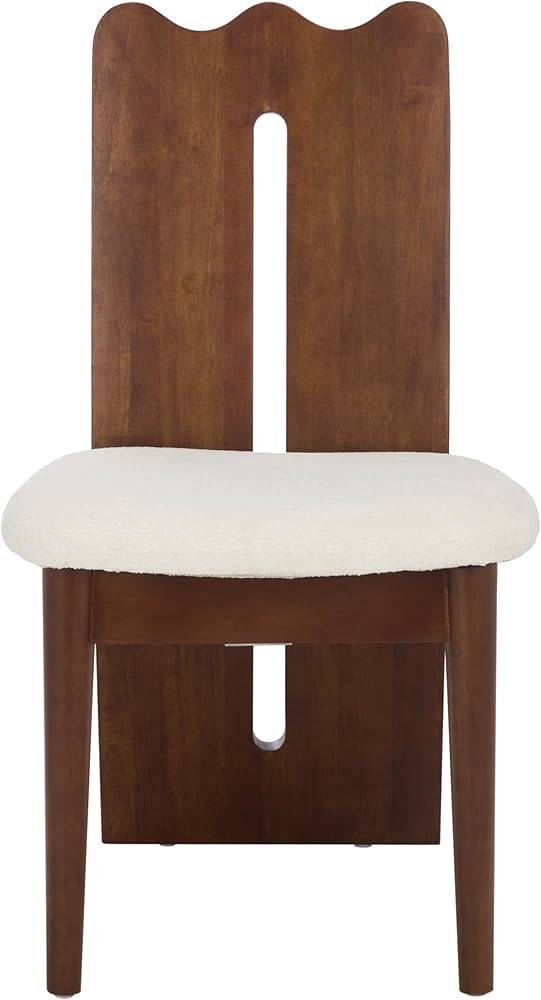 SAFAVIEH Home Collection - Kieran Cream & Walnut Dining Chair, Boucle Upholstered Accent Chair wi... | Amazon (US)