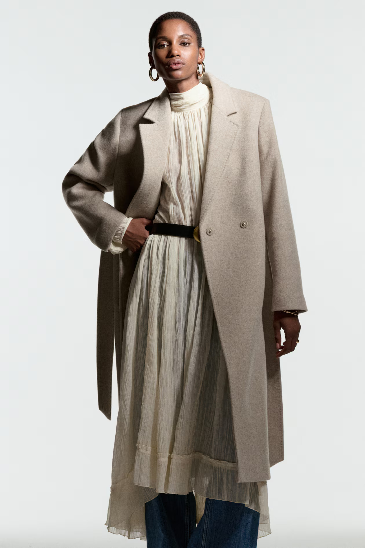 Wool-Blend Tie-Belt Coat | H&M (US + CA)