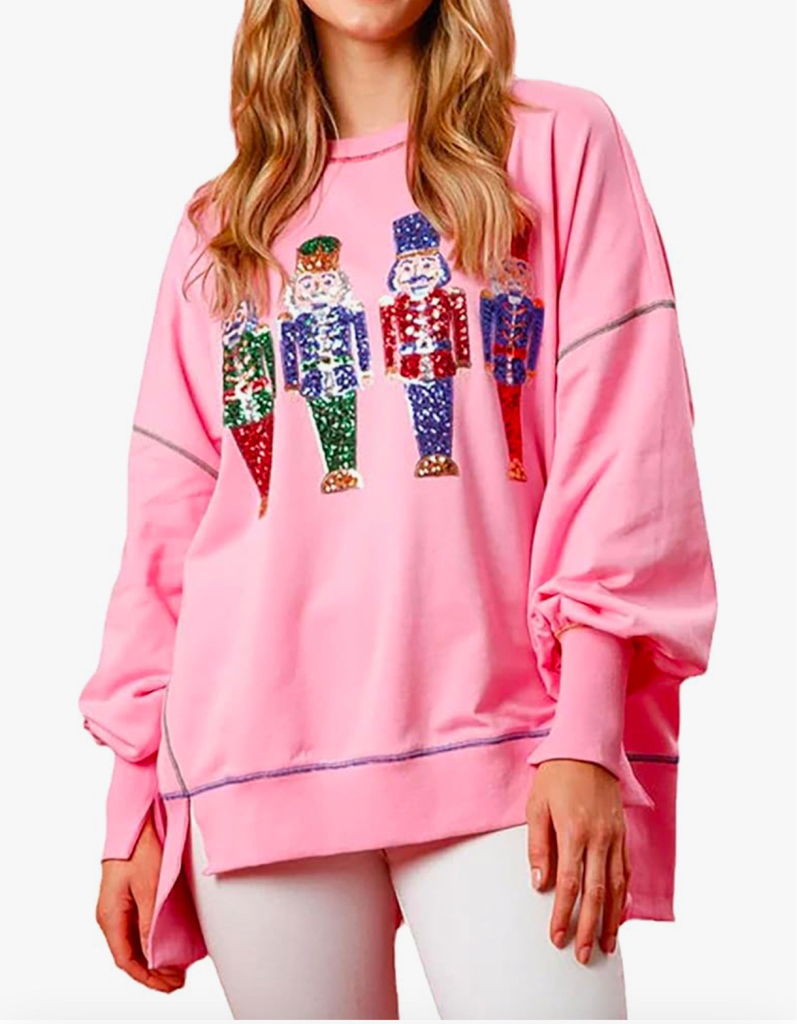 Glkaend Women's Cute Nutcracker Christmas Sweatshirts Funny Graphic Lightweight Sequin Long Sleeve Pullover Hoodies

#LTKHoliday #LTKSeasonal