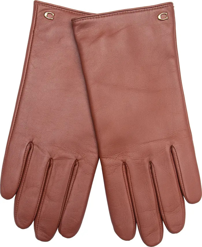 Sculpted C Wool Lined Leather Tech Gloves | Nordstrom