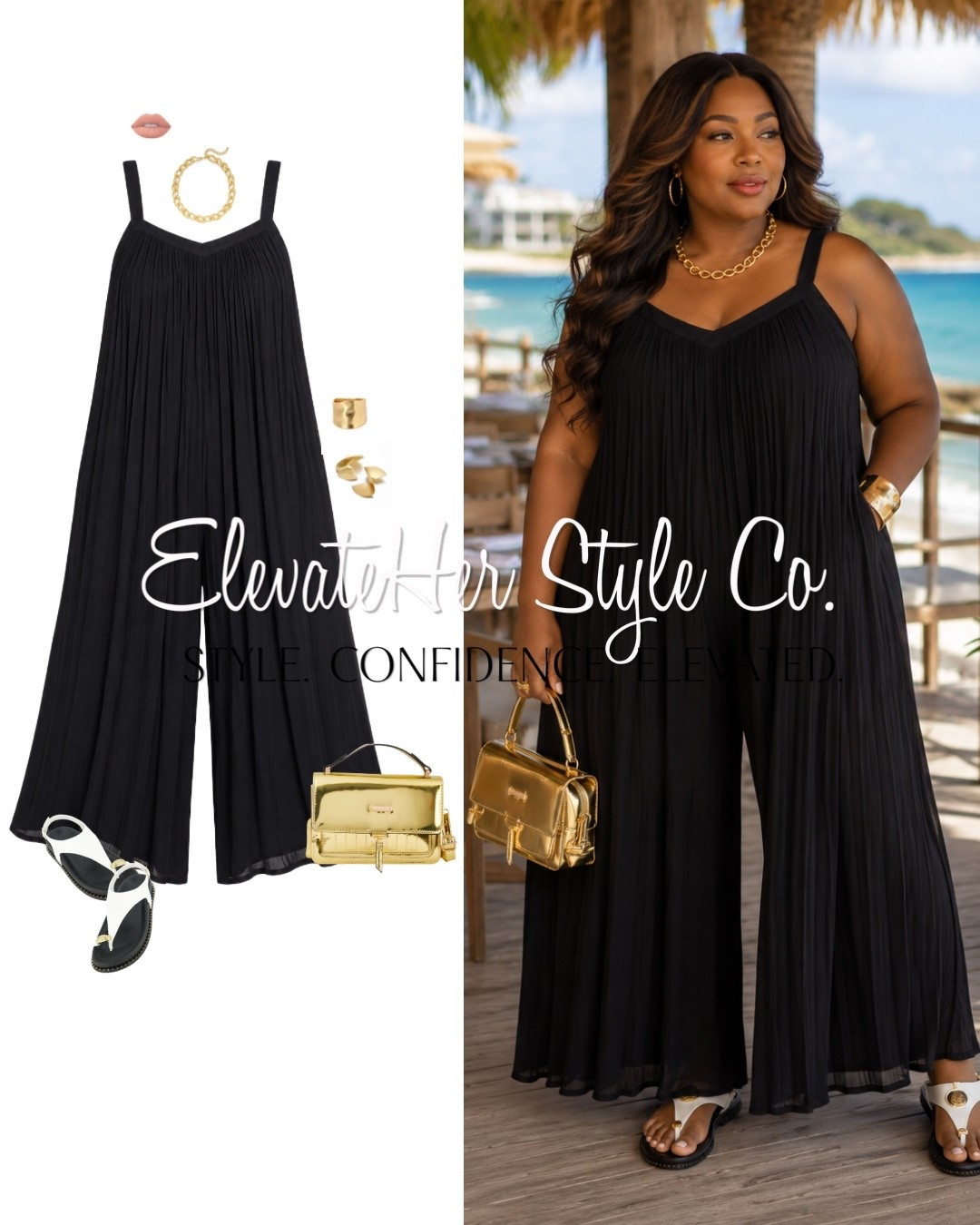 A flowy black jumpsuit is the definition of effortless chic. Elevate it with gold accessories for a luxe touch, then finish with flat sandals for daytime or heels for an evening look. It’s the perfect one-and-done outfit for vacation, brunch, or dinner by the water.

#LTKPlusSize #LTKmomlife #LTKootd