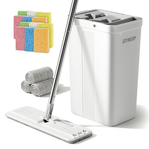 JOYMOOP Mop and Bucket with Wringer Set and 12pcs-Colorful Compressed Sponges for Home, for Floor Cleaning and Wall Cleaner with Long Handle, and Dish Kitchen Cleaning | Amazon (US)