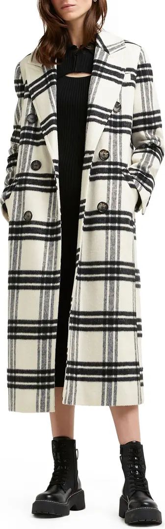 River Island Windowpane Boyfriend Coat | Nordstrom | Nordstrom