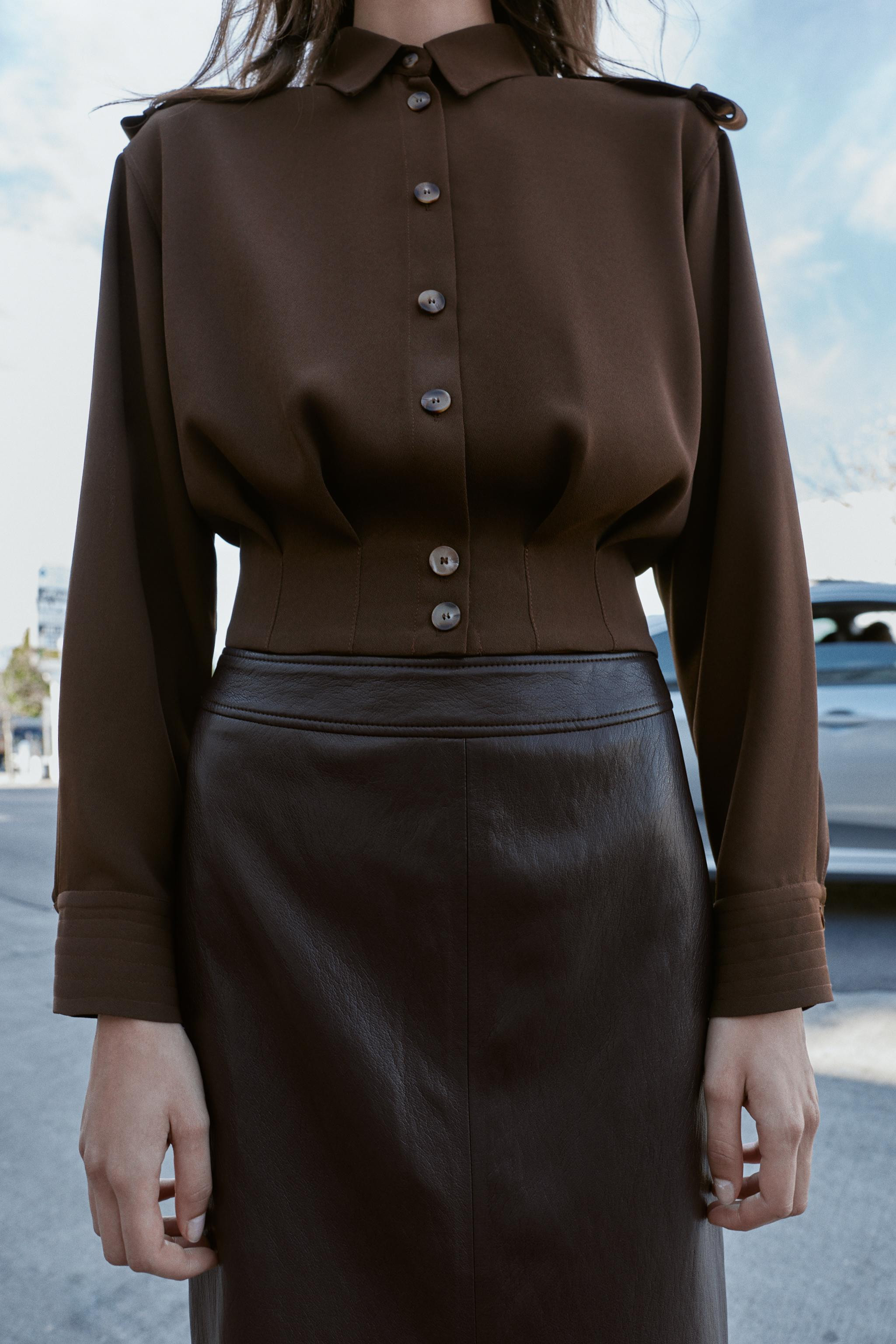 SHORT SHIRT WITH SHOULDER TABS | Zara US