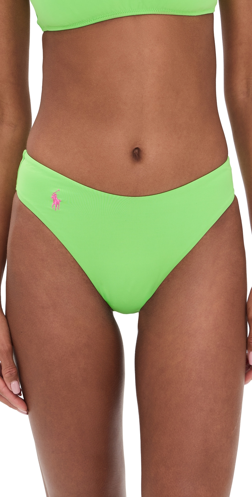 Polo Ralph Lauren Modern High Leg Bikini Bottoms Riviera Green L | Shopbop