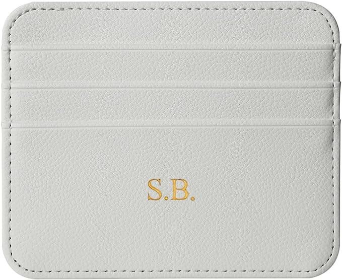 Personalisa Gold Silver Initial letters Credit Card Holder Wallet, PU Leather Ultra Slim Wallet, ... | Amazon (US)
