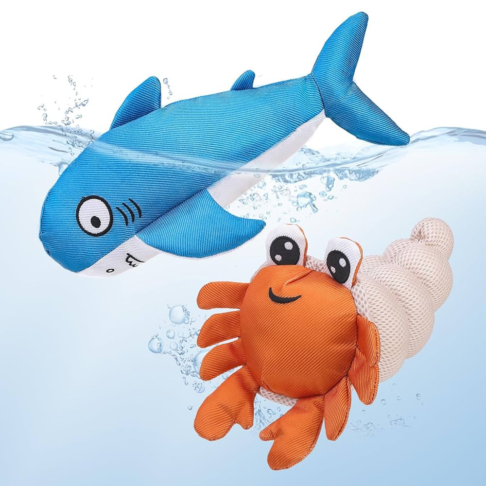 PUPTECK Floating Pool Toys for Dogs - 2 Pack Squeaky Pet Water Toys for Fetch & Training, Interac... | Amazon (US)