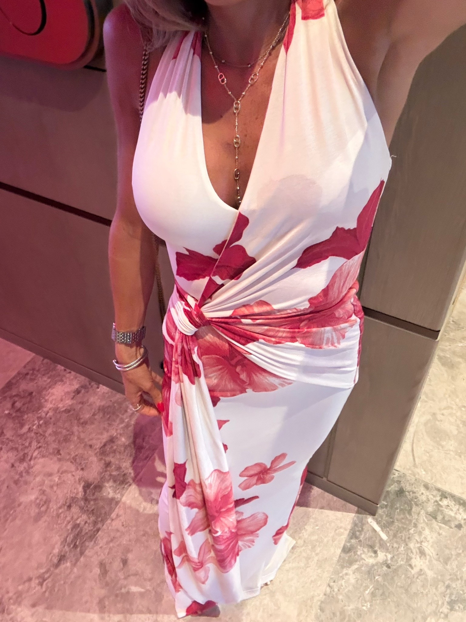 Loving this floral dress it lays so well! Wearing xs 
Vacation outfit

#LTKPetite #LTKootd