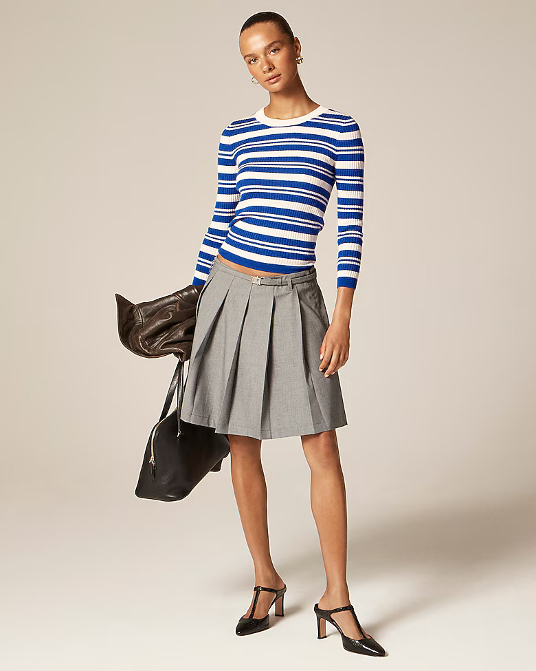 top rated4.6Summary of 45 reviewsCarolyn three-quarter sleeve sweater in striped merino wool$47.9... | J. Crew US