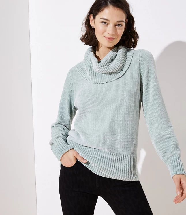 Chenille Cowl Neck Sweater | LOFT | LOFT