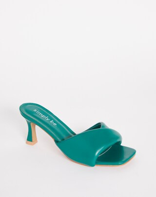 Angela Volume Twist Heeled Mule Ex Wide | Simply Be (UK)