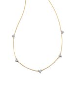 Three Stone Heart 14k Yellow Gold Strand Necklace in White Diamond | Kendra Scott | Kendra Scott