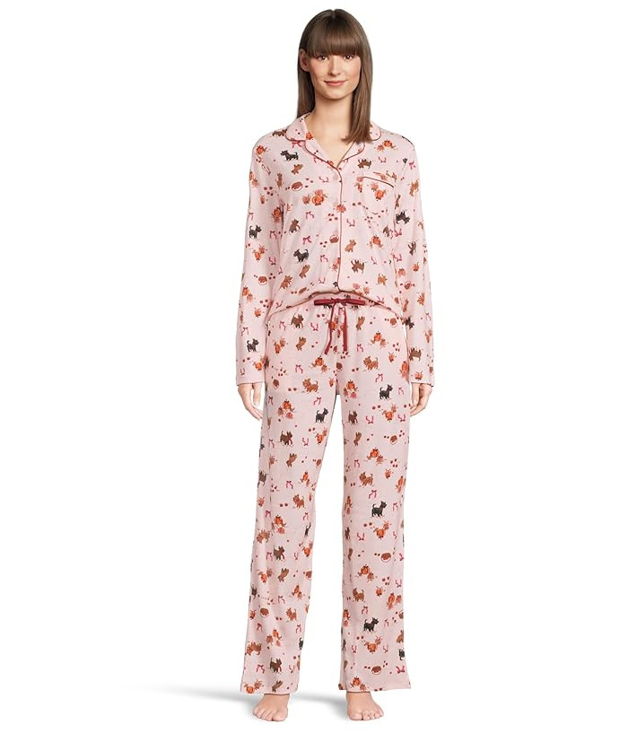 Novelty Print Long Sleeve Girlfriend Pajama Set | Zappos