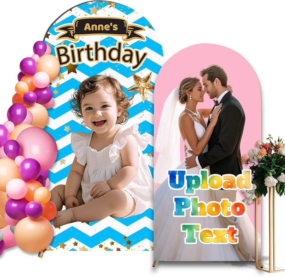 Custom Backdrop Personalized Photo Arch Cover Customized Arch Backdrop Cover with Picture for Bir... | Amazon (US)