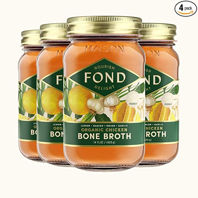 FOND Certified Organic Chicken Bone Broth (Spring Clean Organic Chicken Bone Broth) - 4 Pack | Amazon (US)