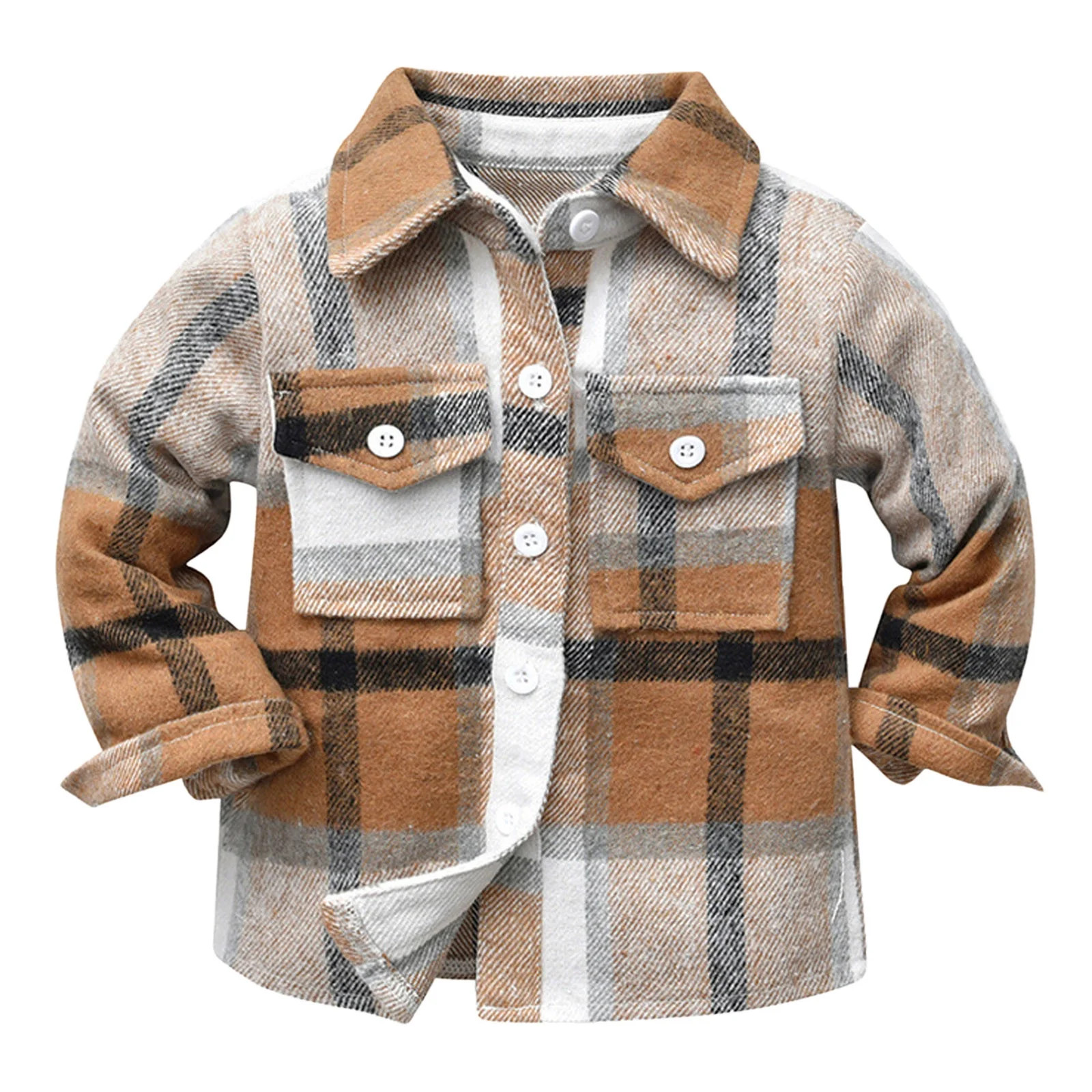 TAIAOJING Toddler Baby Boy Girl Flannel Plaid Shirt Jacket Kids Baby Autumn Winter Plaid Cotton L... | Walmart (US)