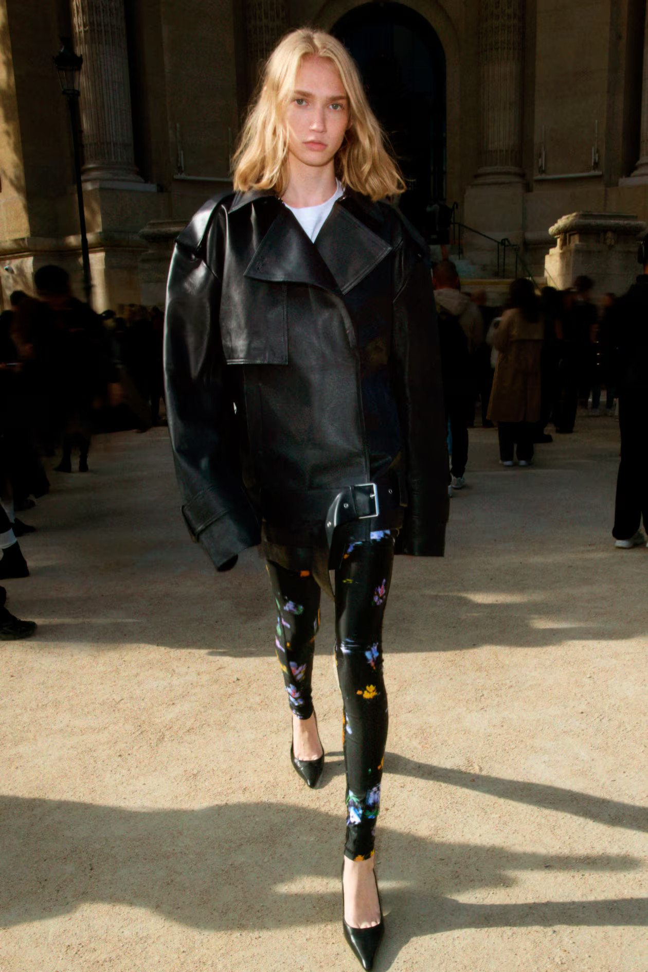 Oversized Leather Jacket - Midnight blue - Ladies | H&M US | H&M (US + CA)